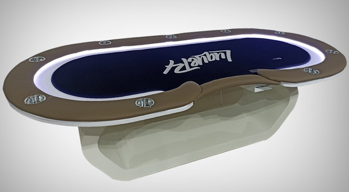 Mesas de Poker Luqueta Luxo com LED e Carregadores de Celular - L19